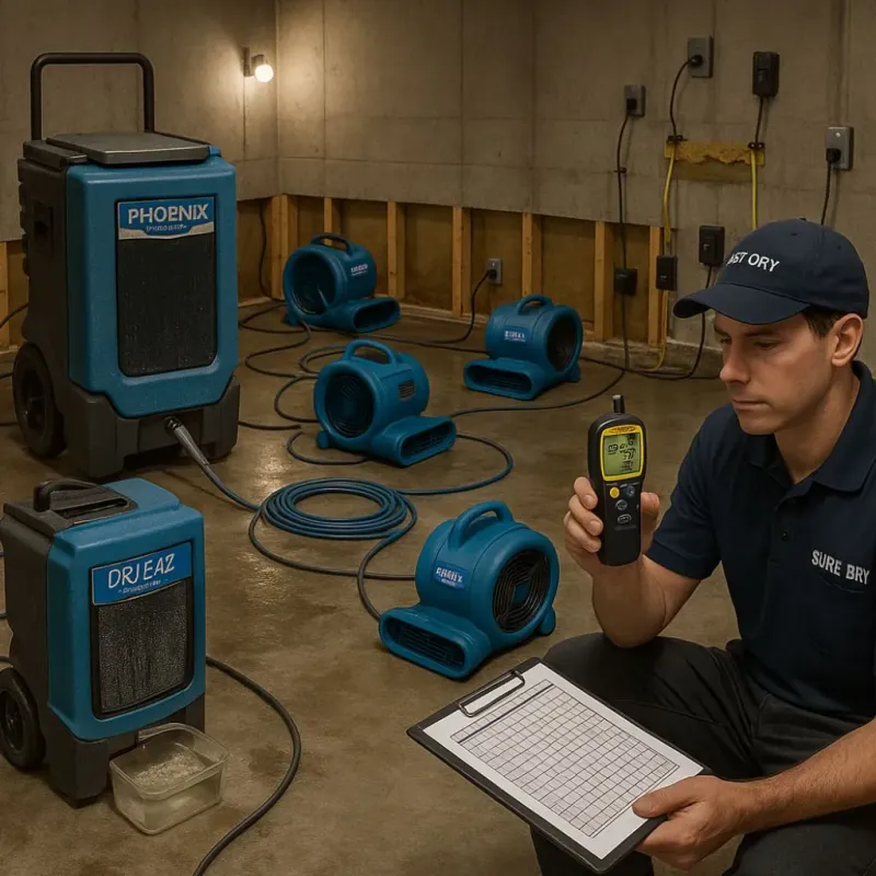 Structural Drying and Dehumidification process in Frio County, TX